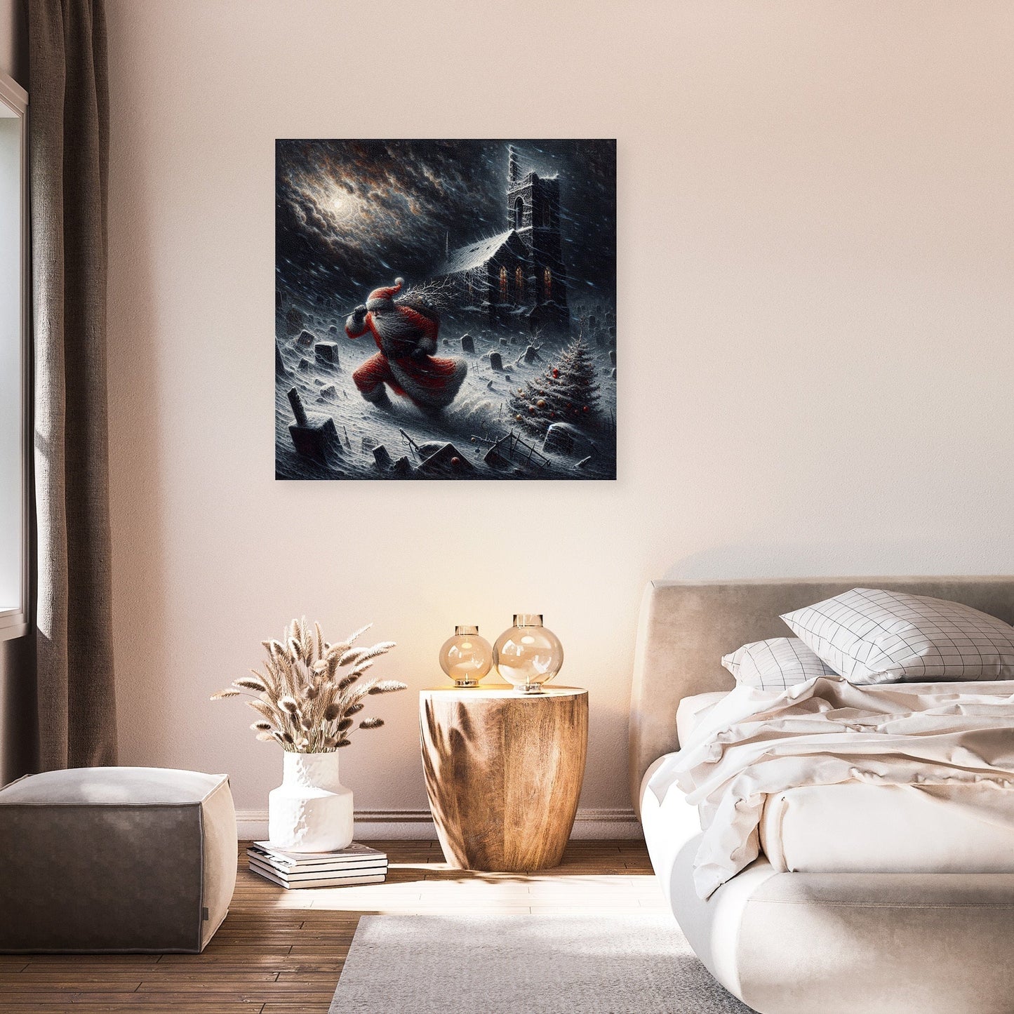 Resilient Santa's Stormy Christmas Canvas