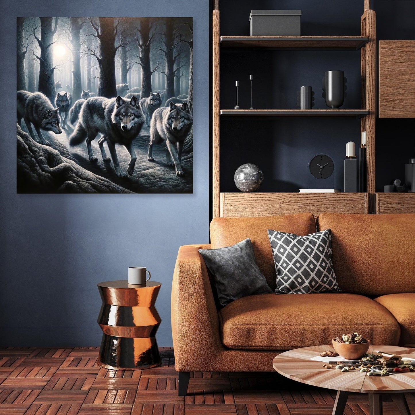 Moonlit Wolves Canvas