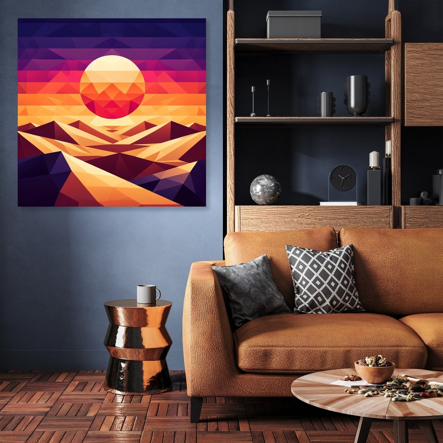 Desert Dusk Geometry Canvas