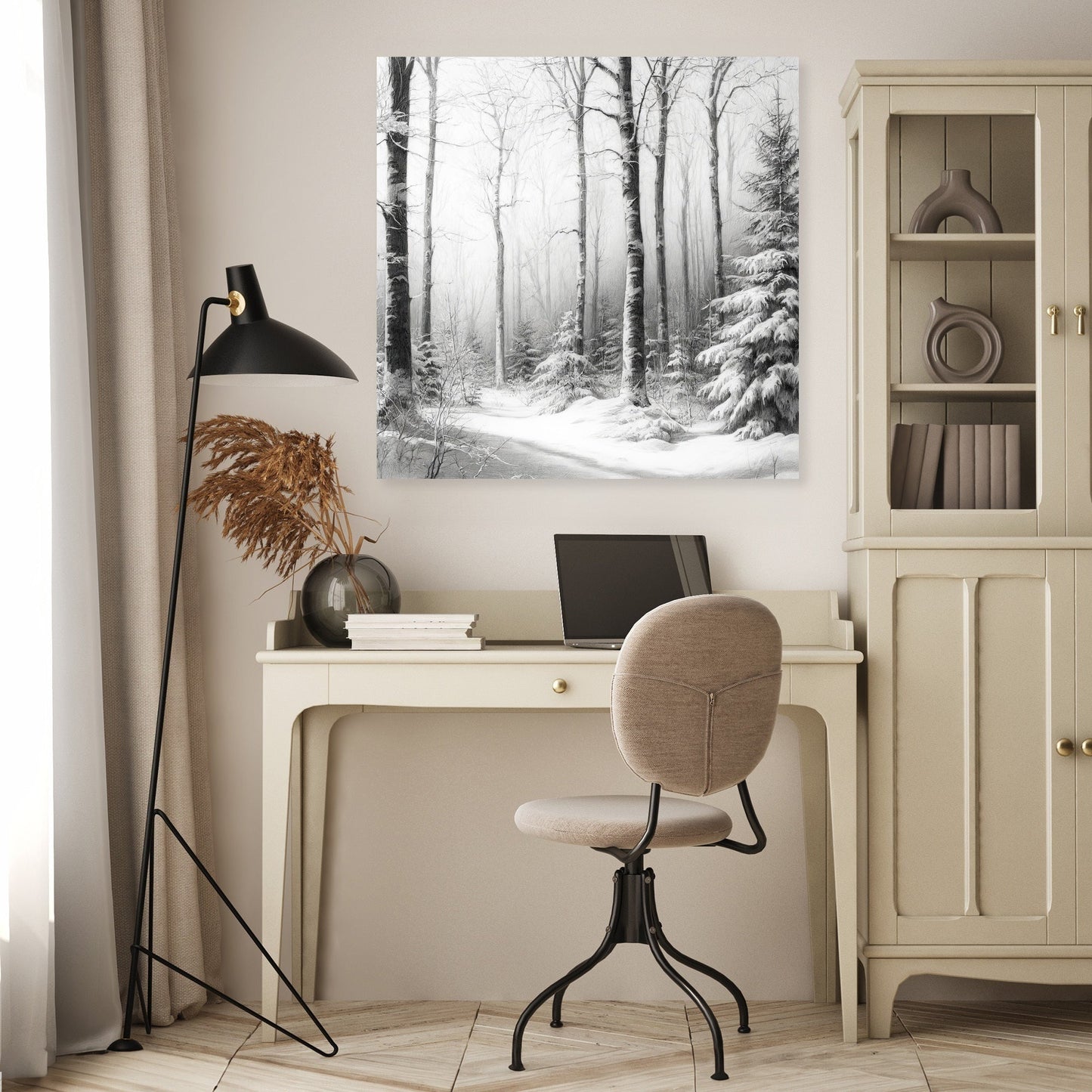 Winter's Quiet Sketch Canvas