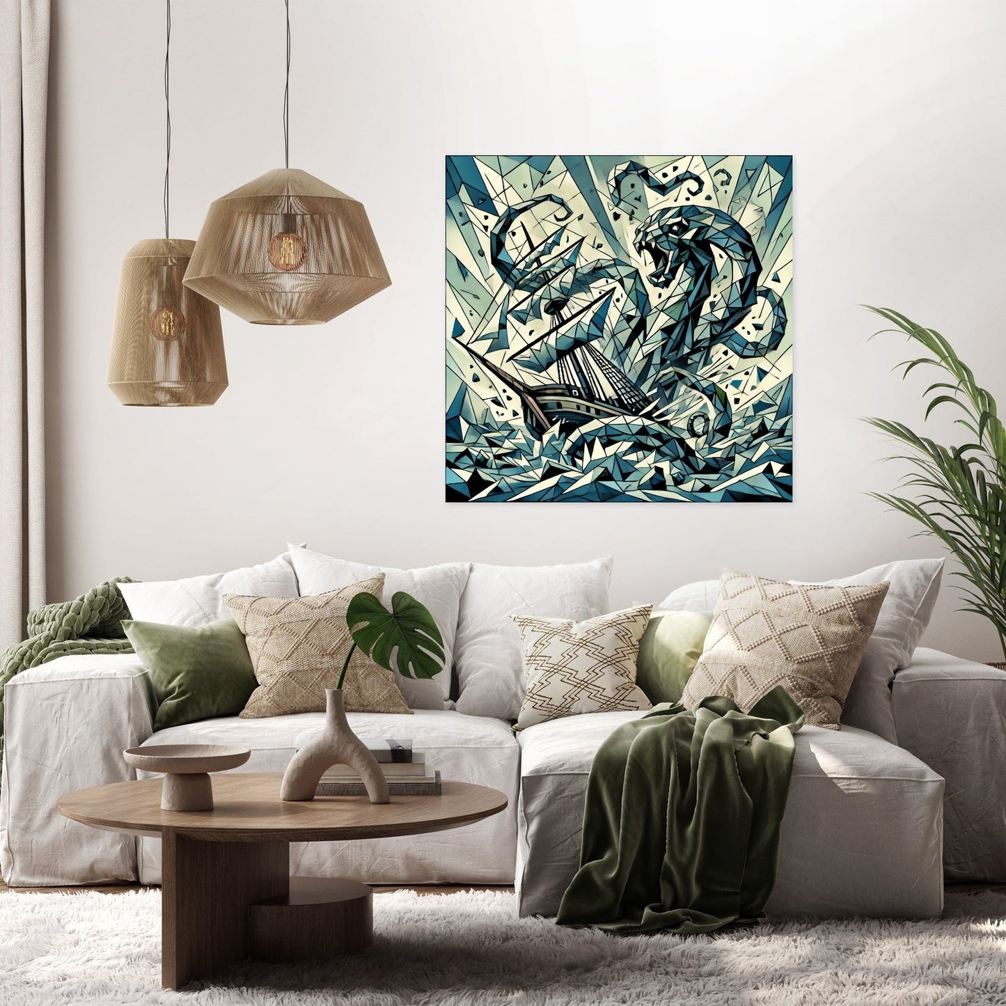 Cubist Kraken Canvas