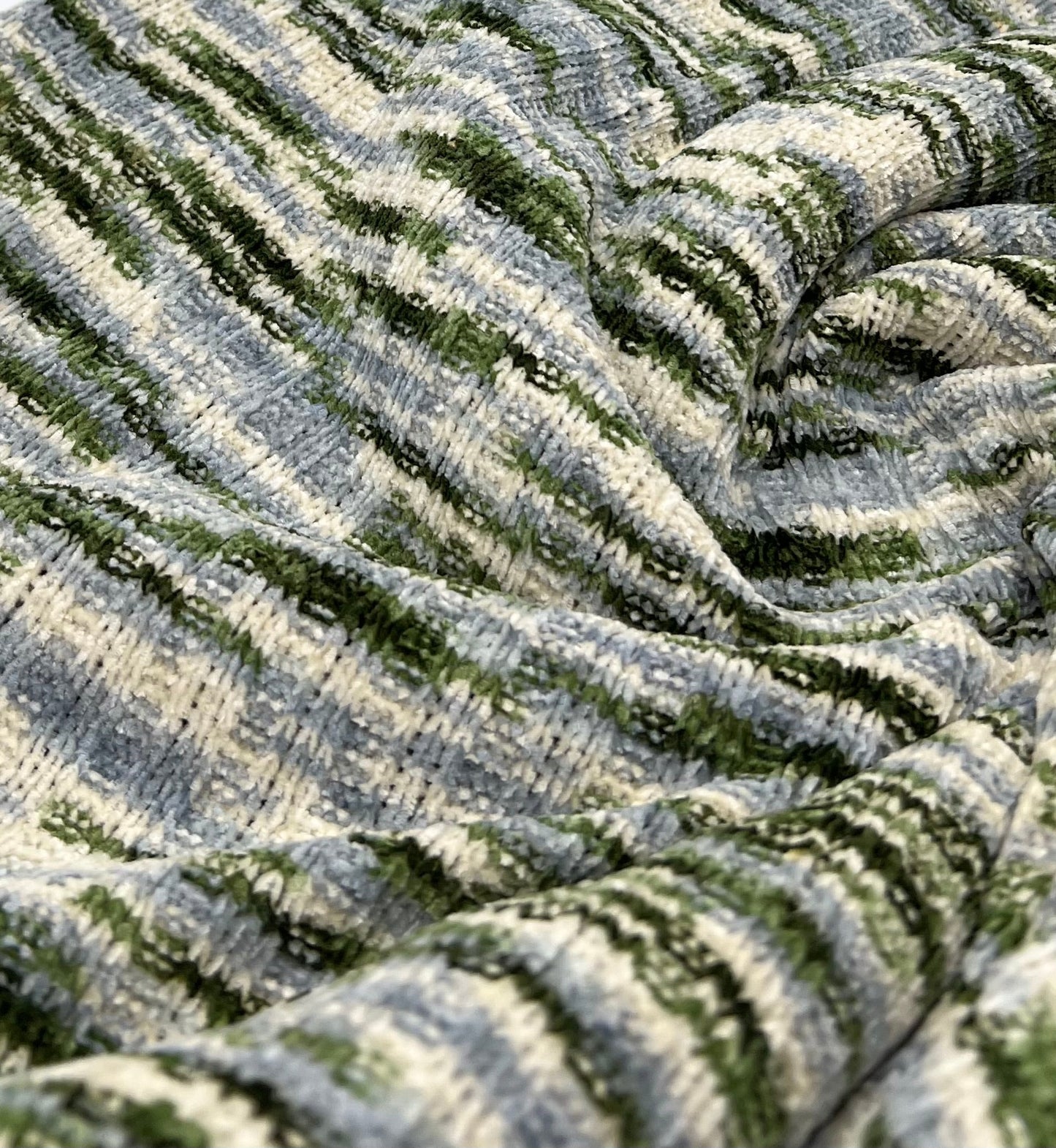 Green Chunky Cosy Knitted 260GSM 2 Way Stretch Fabric
