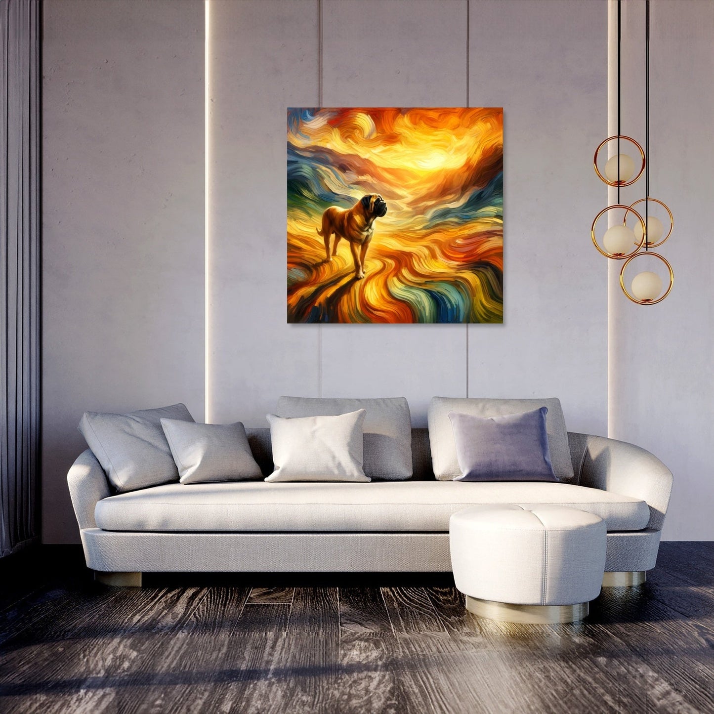Solitary Sunset Wanderer Bullmastiff Canvas