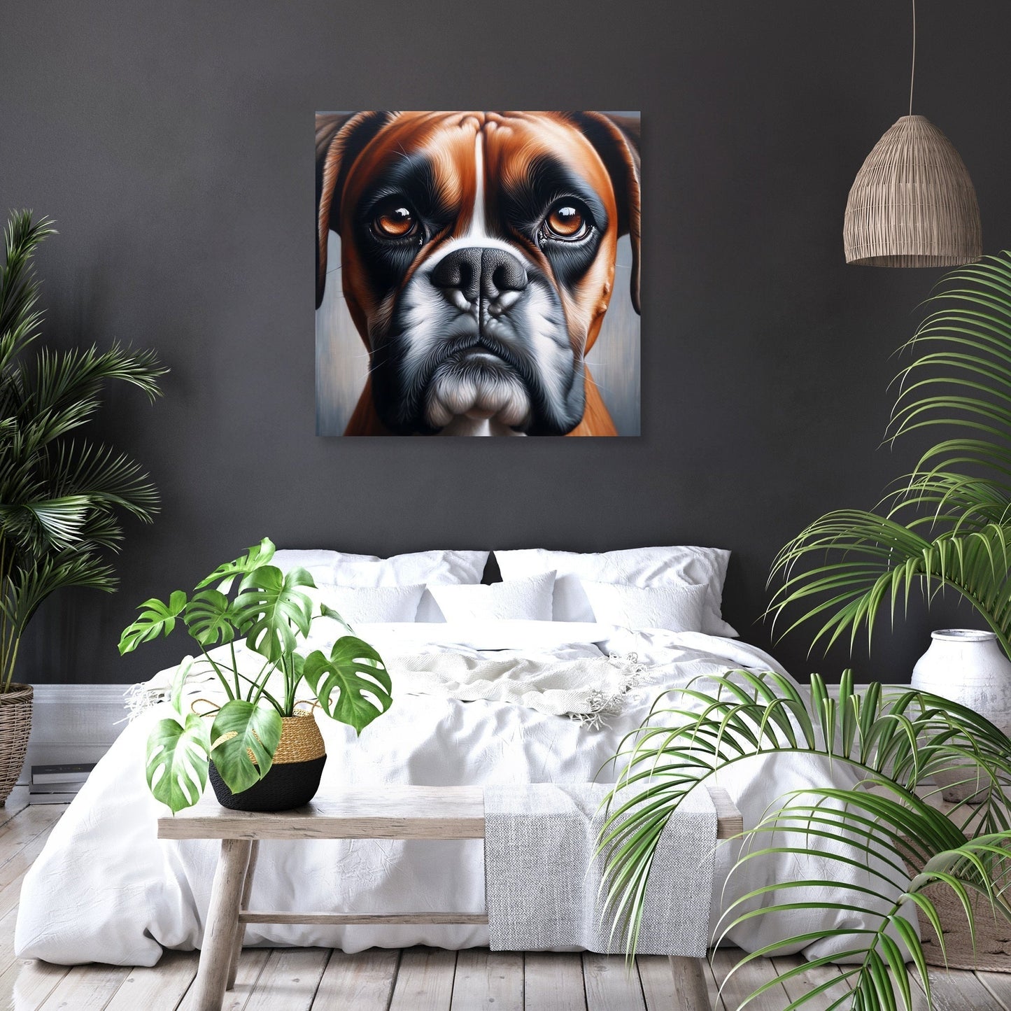 Gentle Gaze Boxer Dog Portrait Canvas
