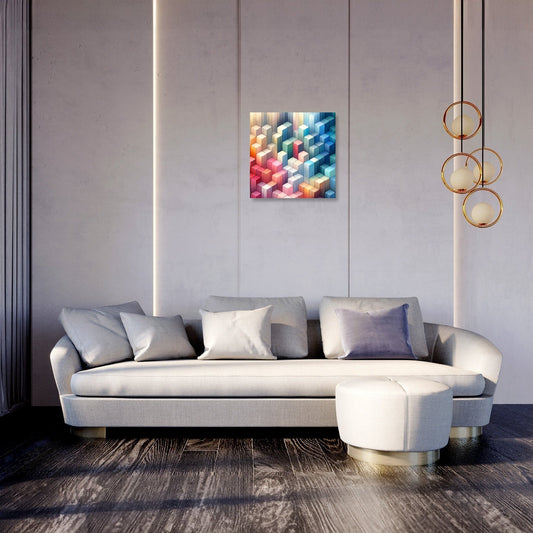 Pastel Serenity Cube Mosaic Canvas