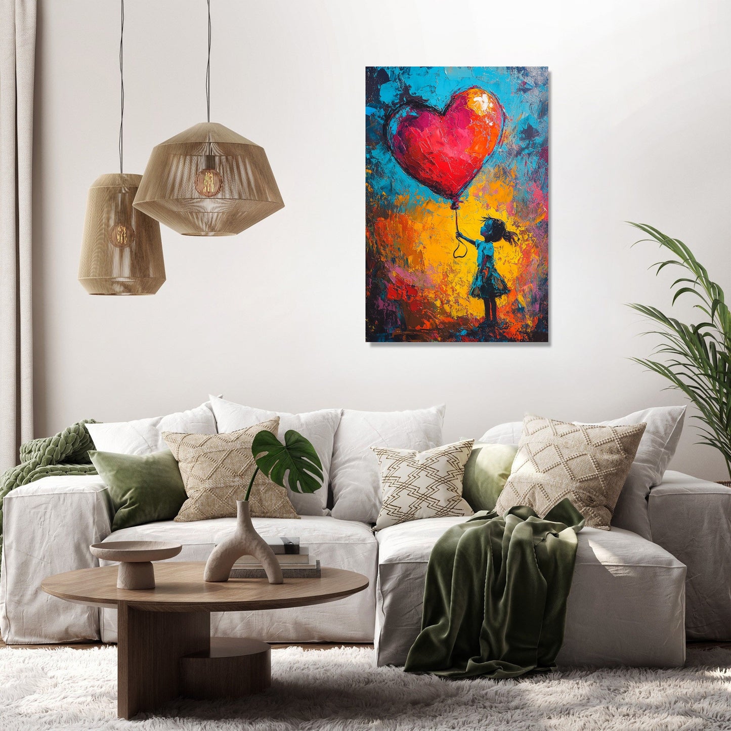Child's Heart Balloon Canvas