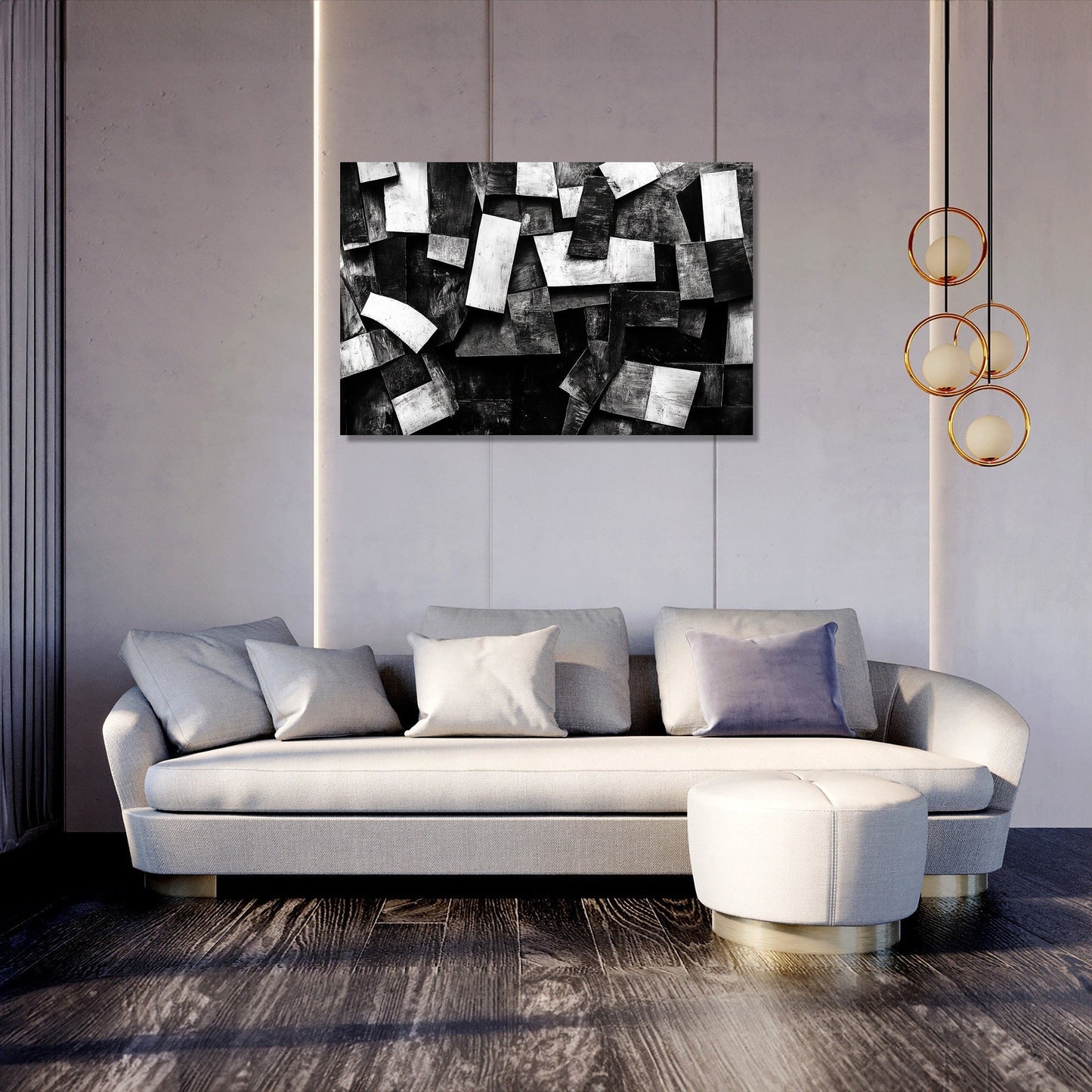 Monochrome Geometry Canvas
