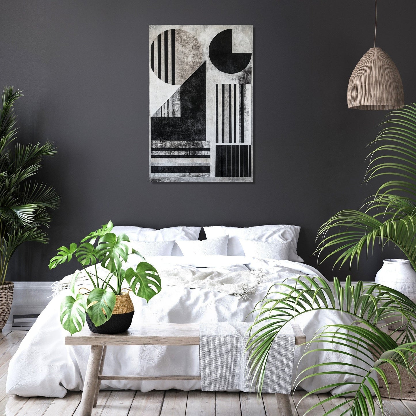 Bauhaus Bohemian Monochrome Canvas