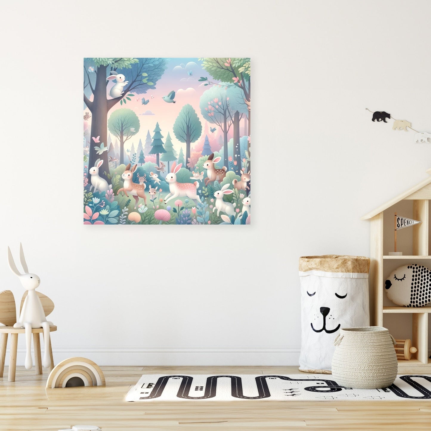 Whimsical Forest Friends Canvas