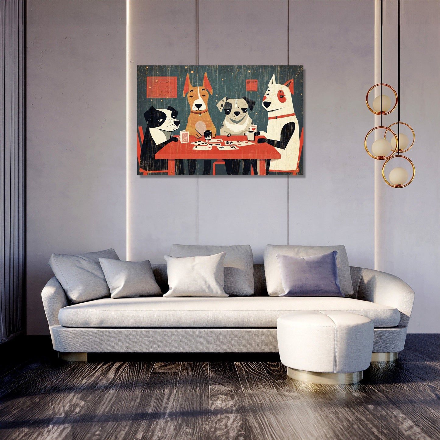 Canine Card Players Canvas