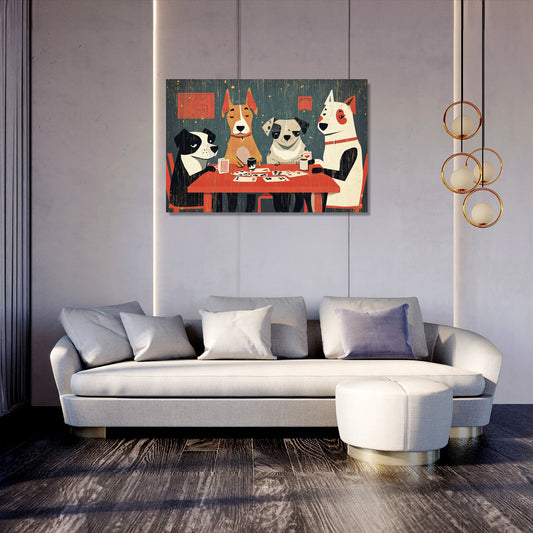 Canine Card Players Canvas