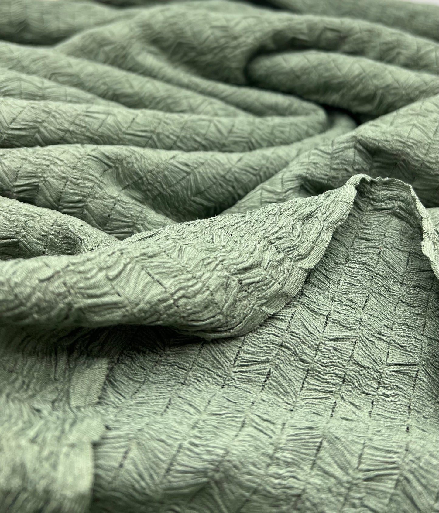 Khaki Green Textured 2 Way Stretch Fabric