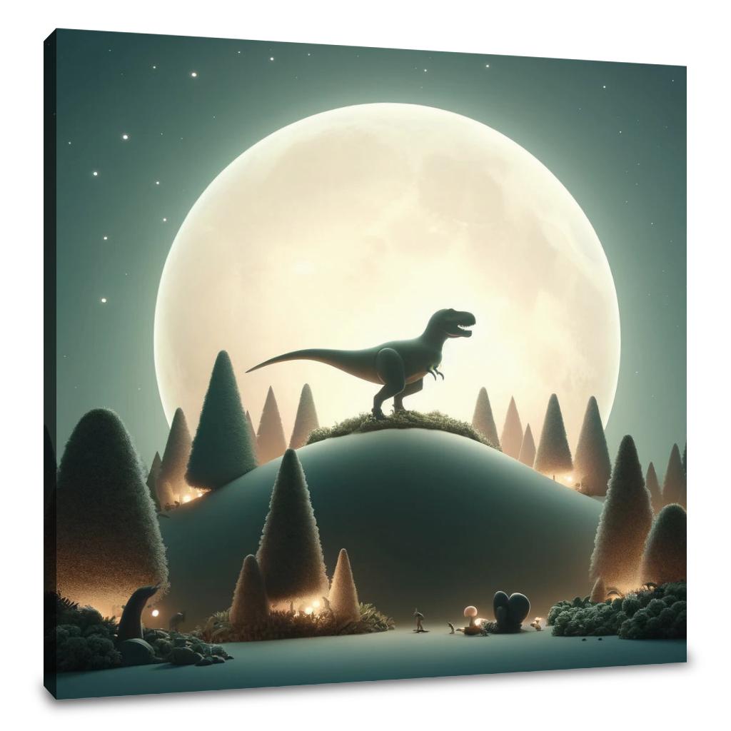 Moonlit Tales T-Rex Canvas