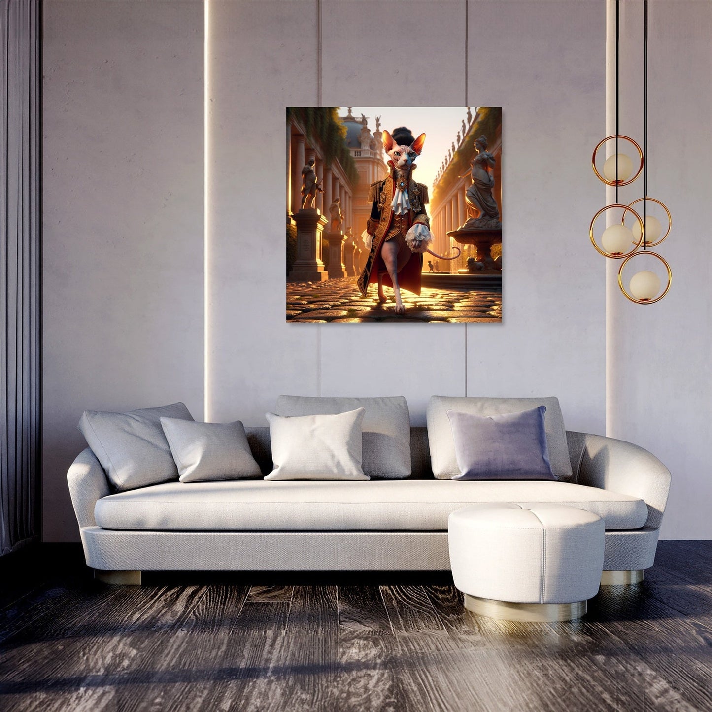 Regal Sphynx Twilight Courtyard Canvas