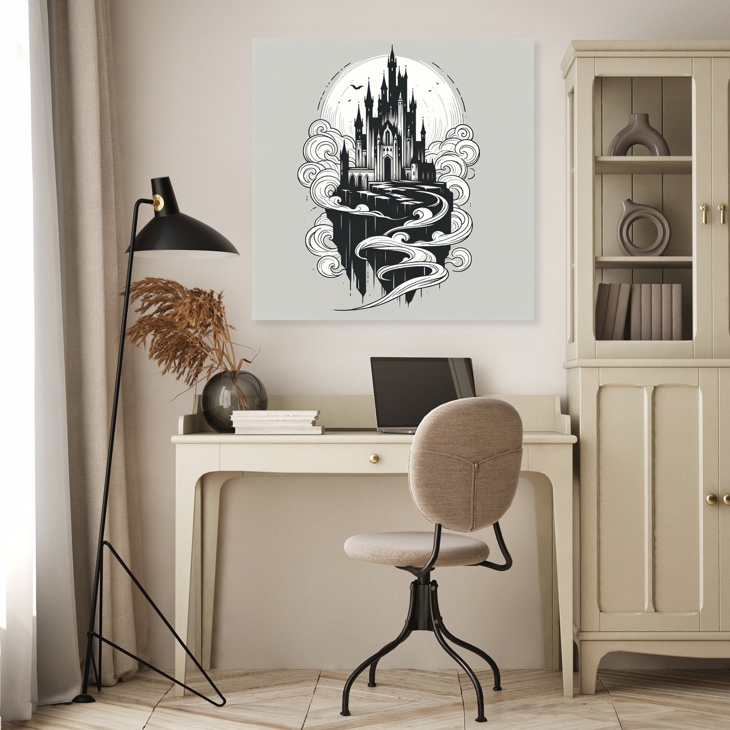 Misty Gothic Castle Canvas
