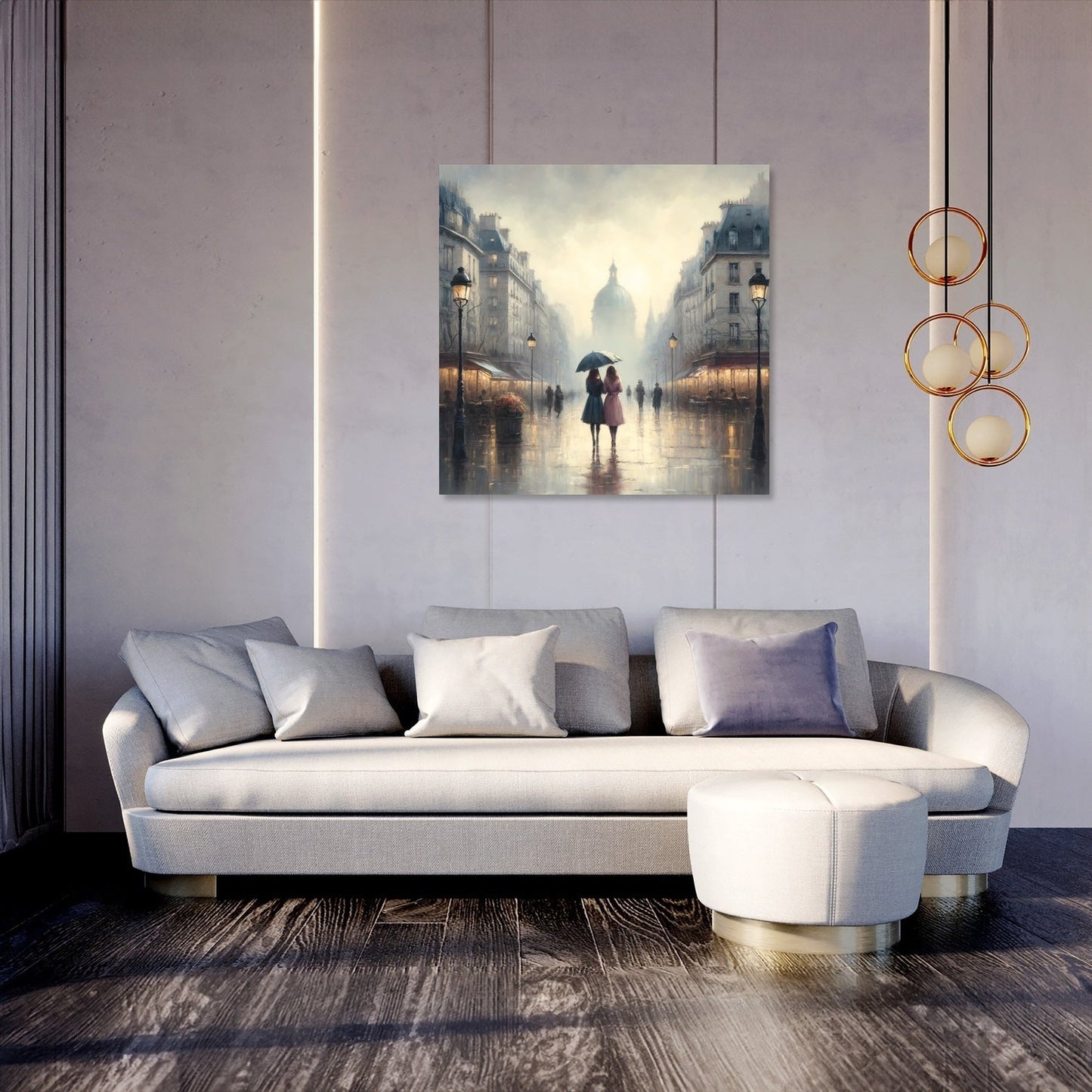Parisian Spring Rain Canvas