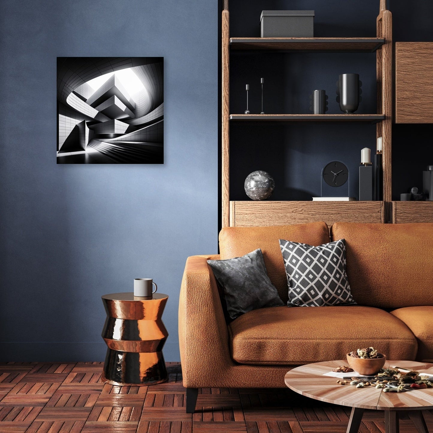 Modern Mirage: Light and Structure Canvas