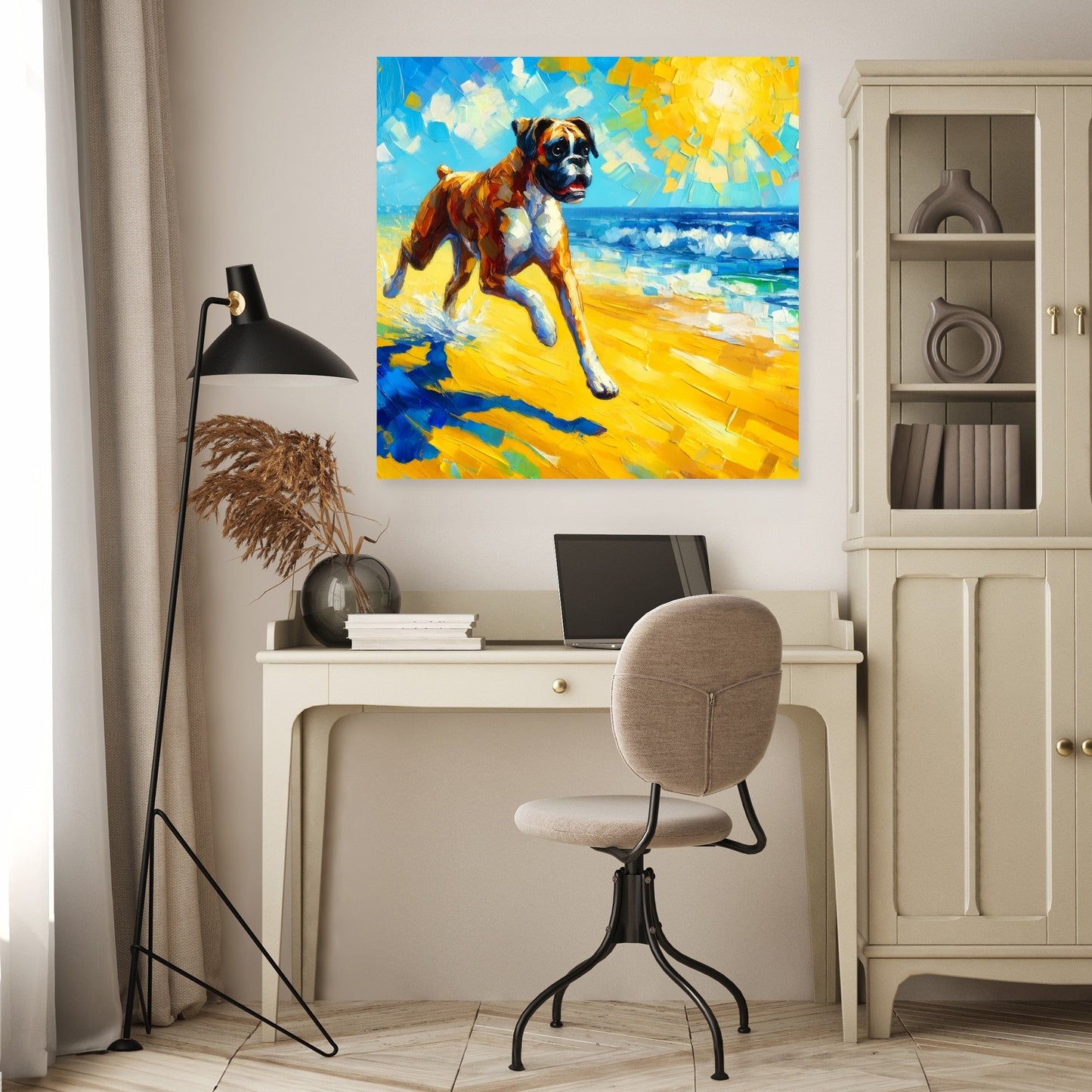 Boxer at the Beach Summer Vibes Canvas