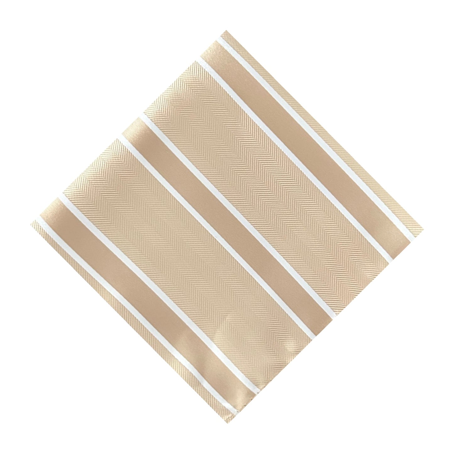 Beige & White Stripe Pocket Square - Charleston Edit