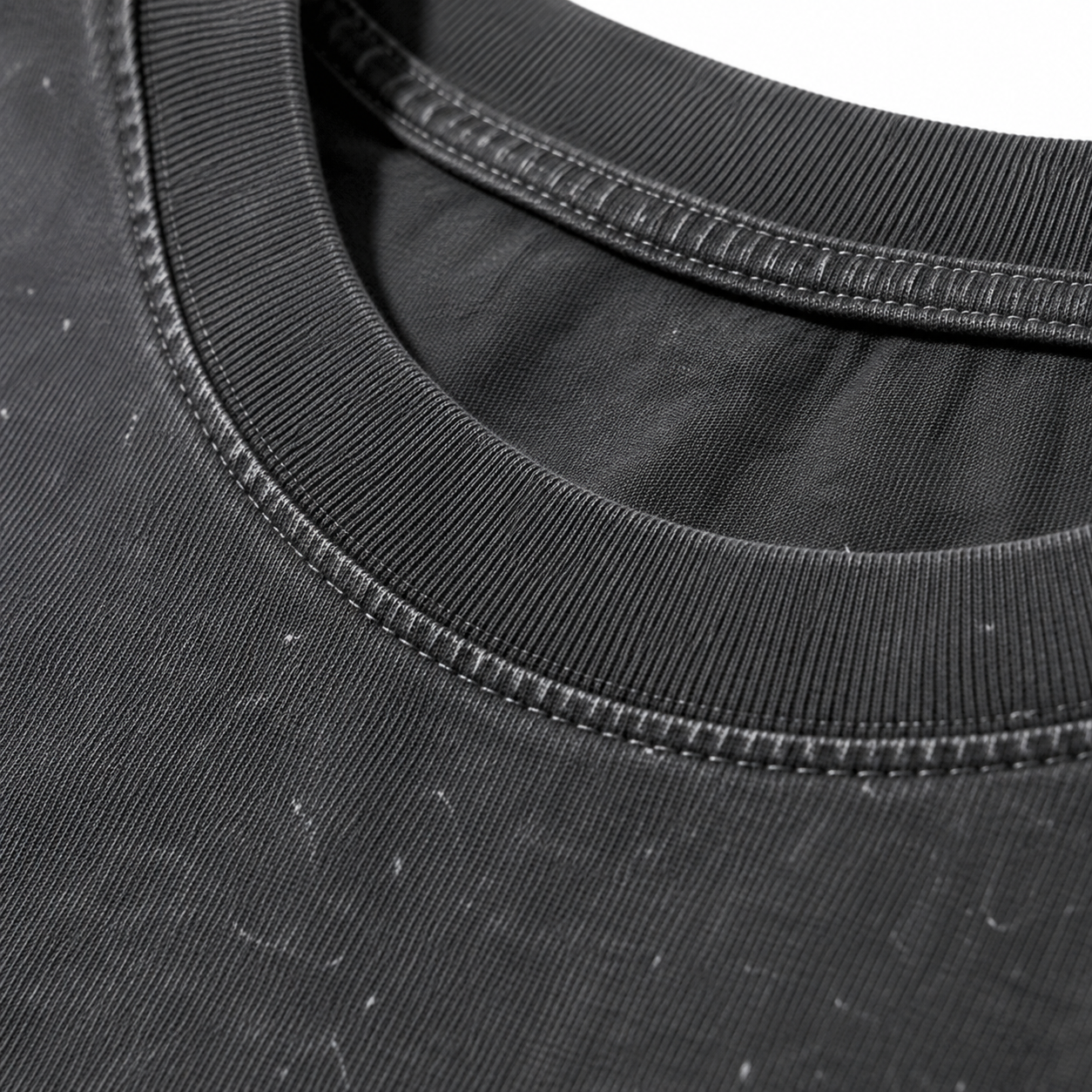 Washed Grey Cotton Drop Shoulder Tee - Oversized Unisex