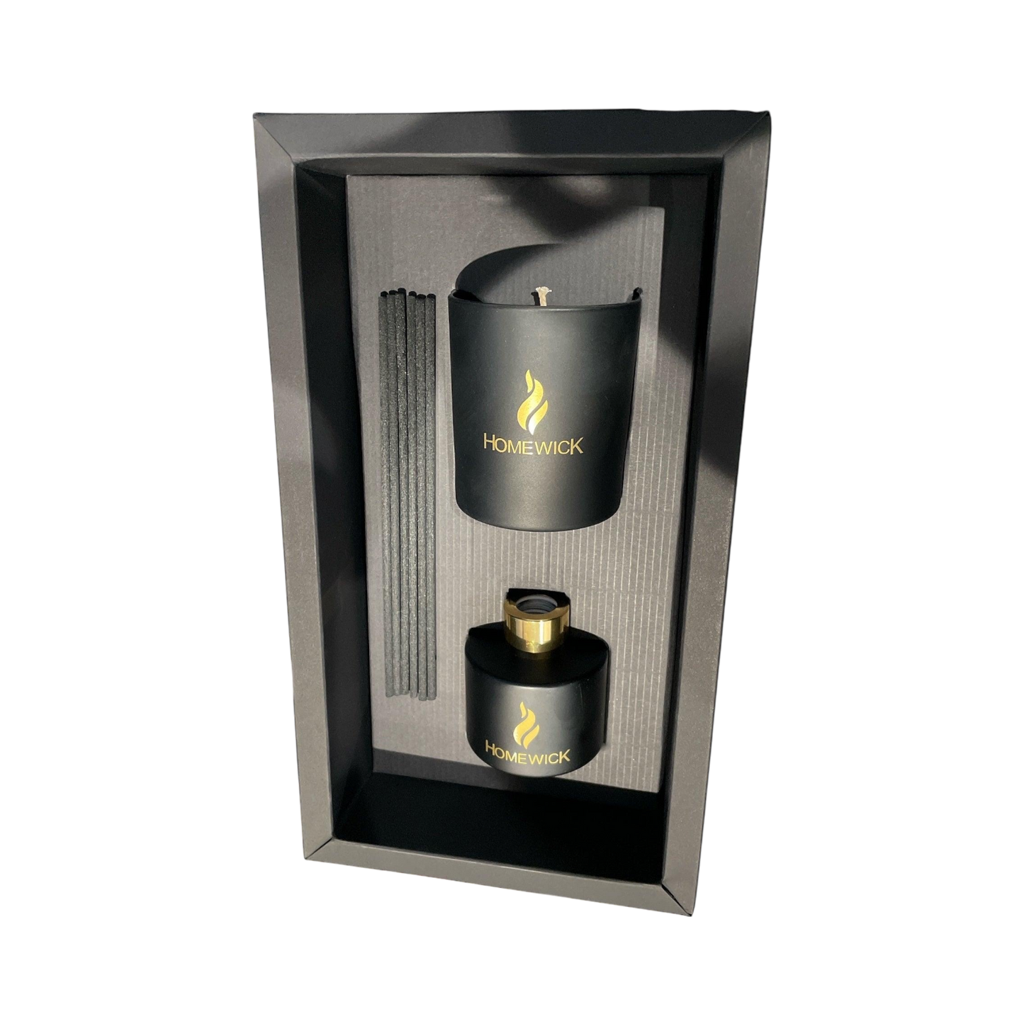 Soy Wax Scented Candle & Diffuser Gift Set - Black