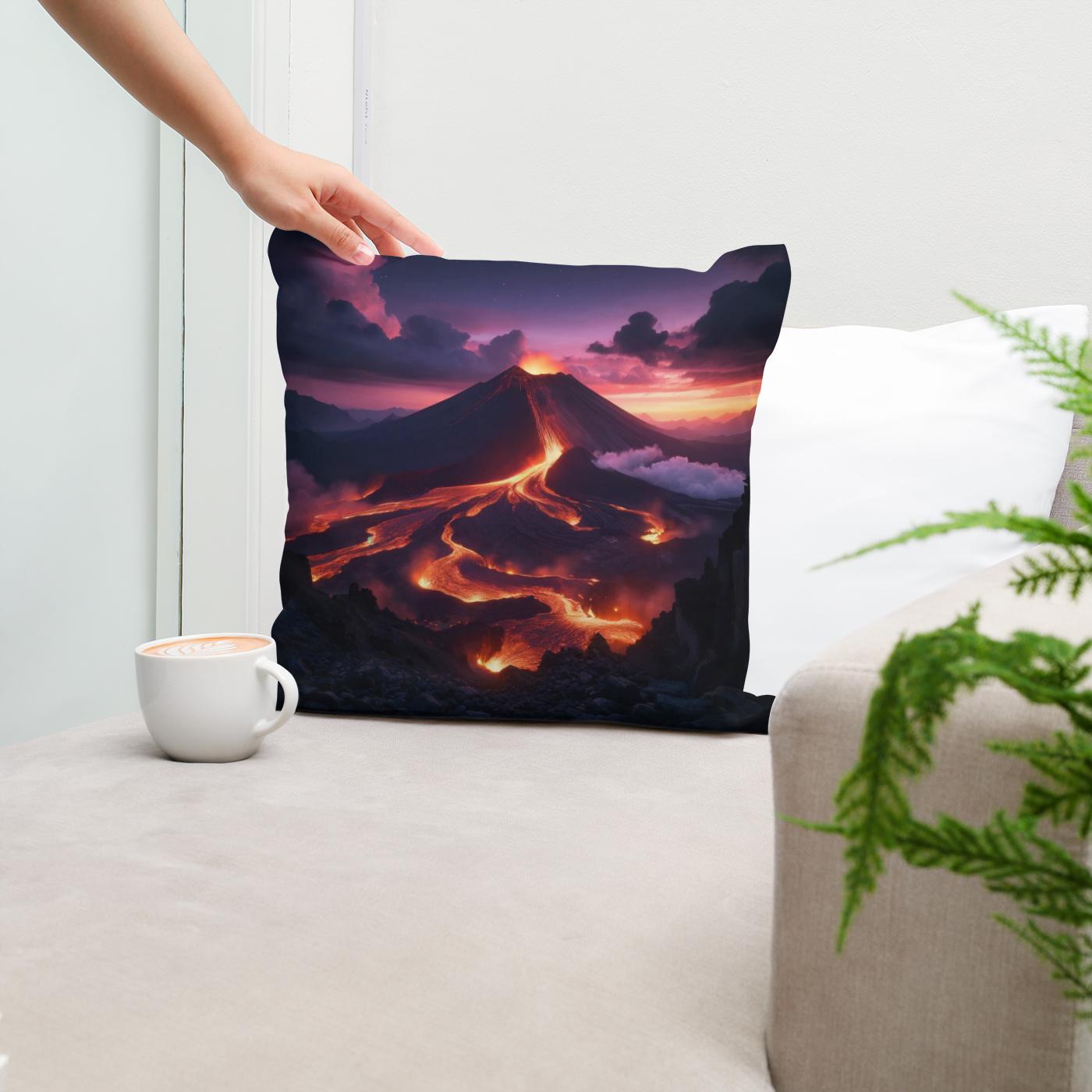 Twilight Volcano Cotton Cushion