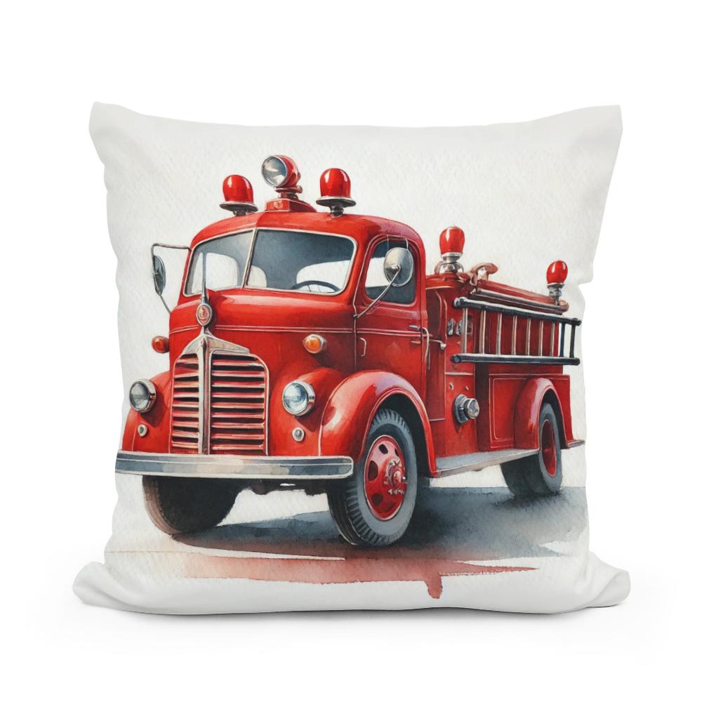 Vintage Fire Truck Cotton Cushion
