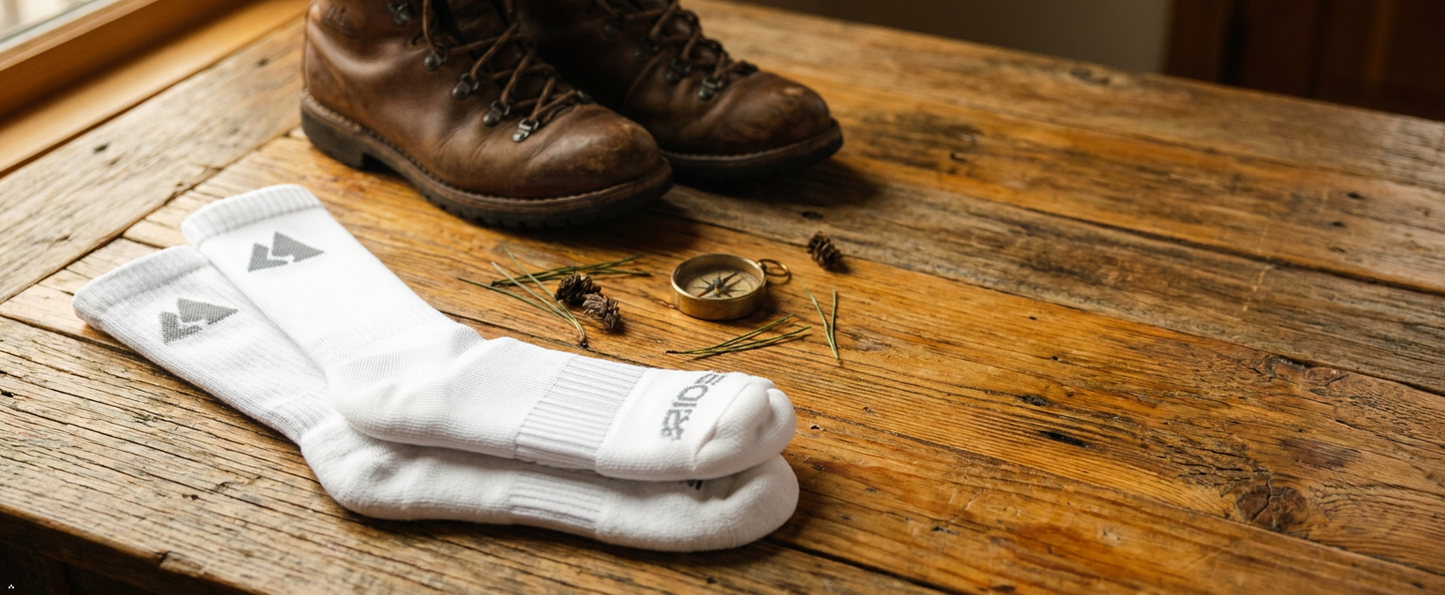 Off White Merino Wool Active Hiking Socks - Unisex