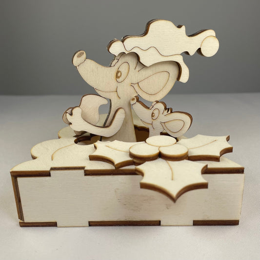 Festive Mice in the Pie - Pre-Built Model by Curious Rabbit ®