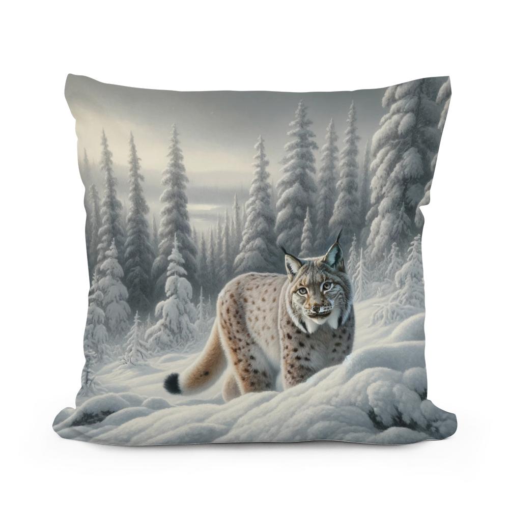 Winter Lynx Cotton Cushion