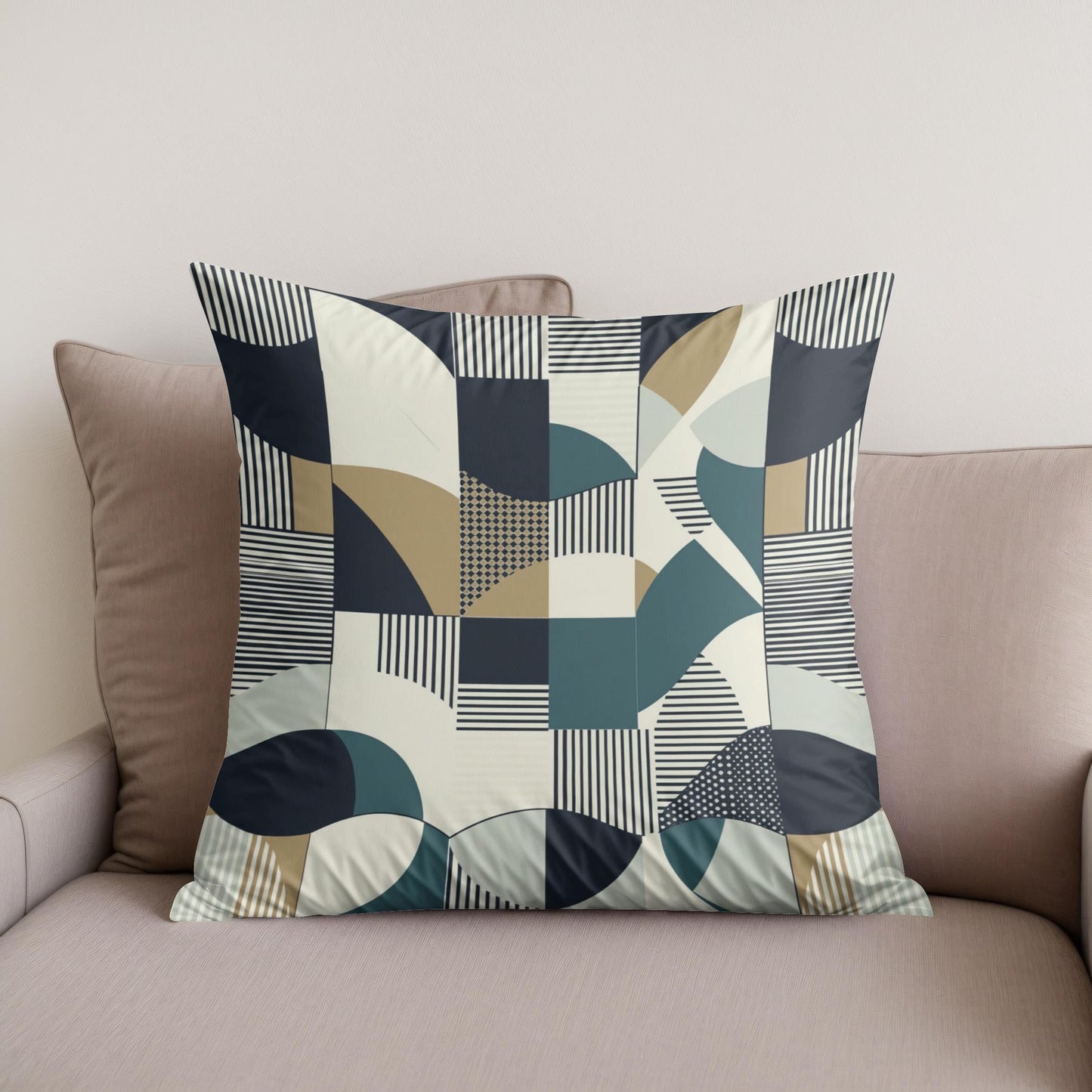 Geometric Harmony Cotton Cushion