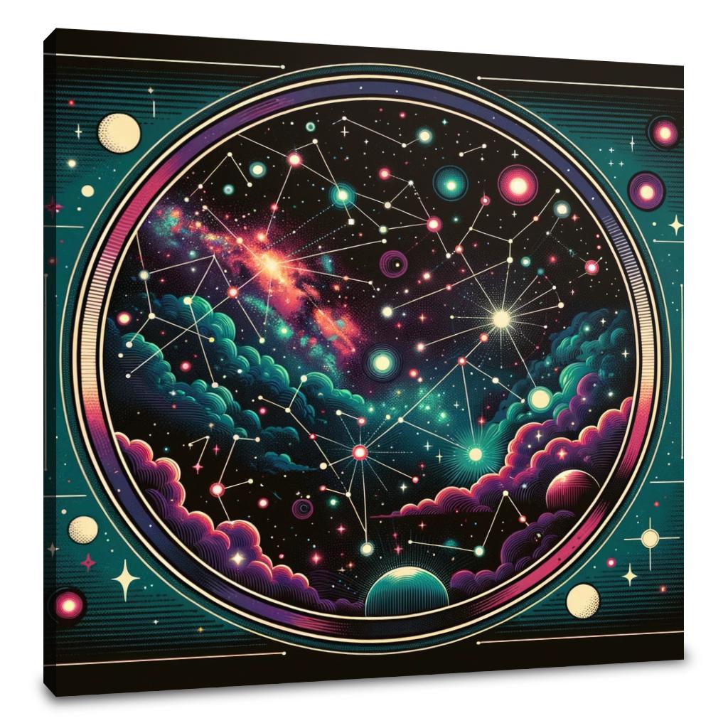Neon Cosmos Pop Canvas