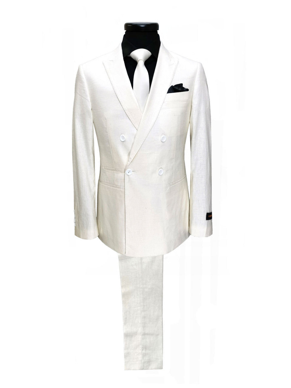 Cream Double Breasted Linen Suit