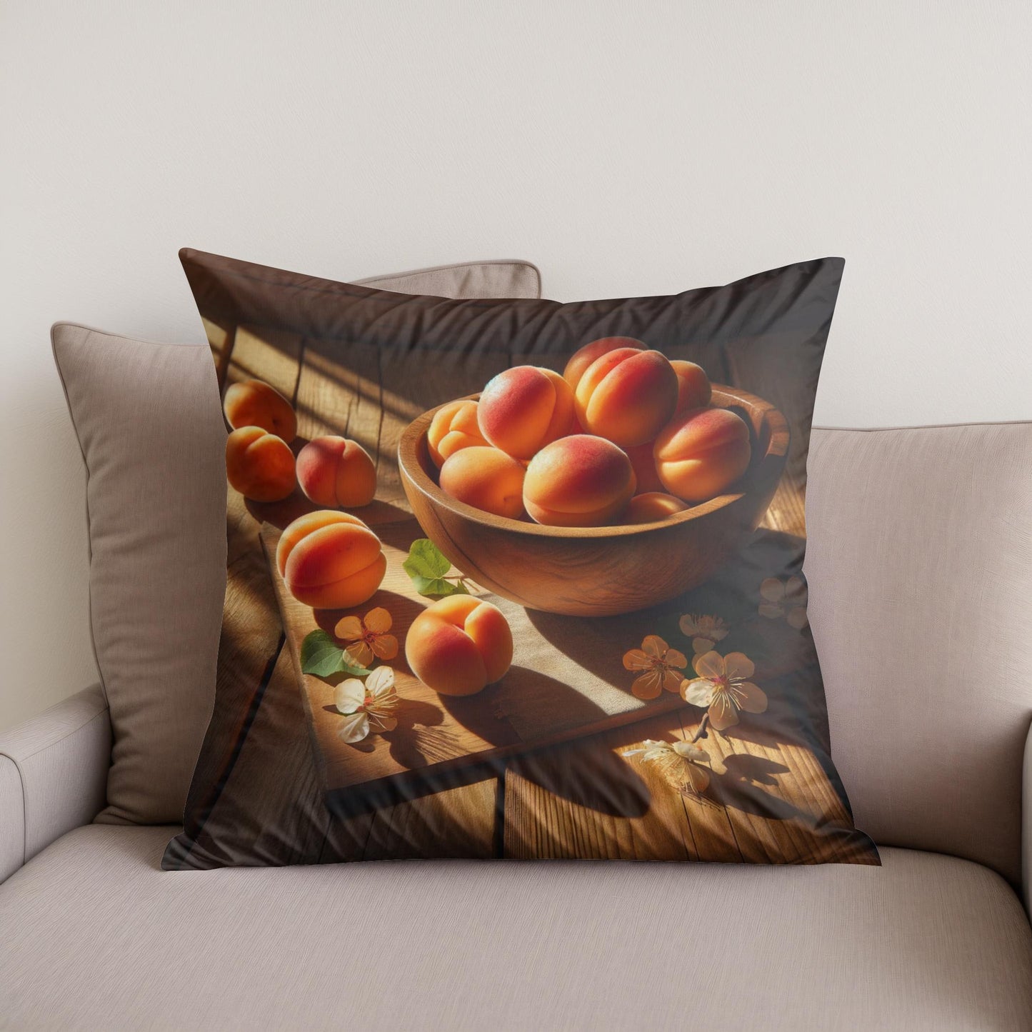 Sunlit Apricots Cotton Cushion