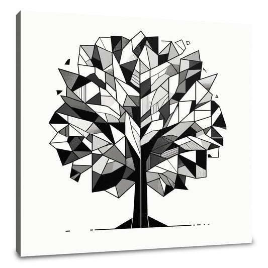 Cubist Tree Silhouette Canvas
