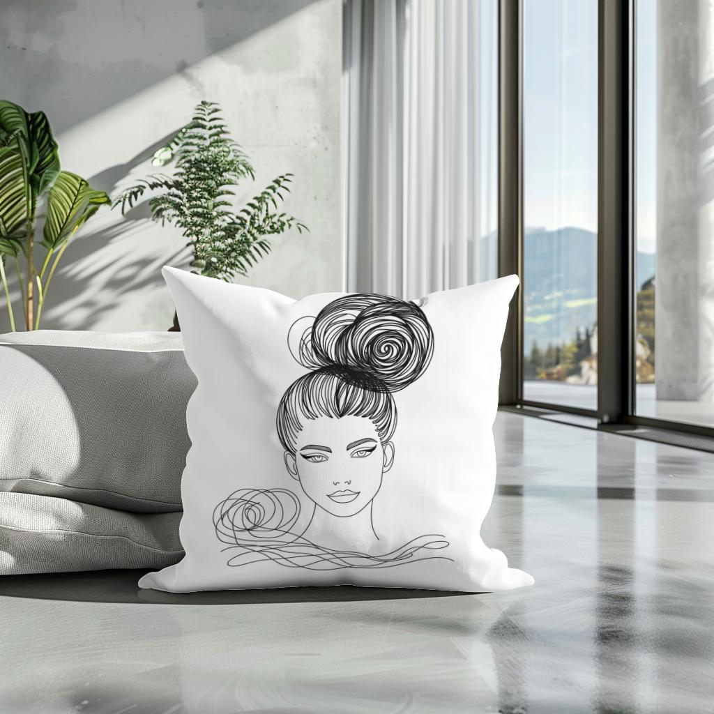 The Elegant Bun Cotton Cushion