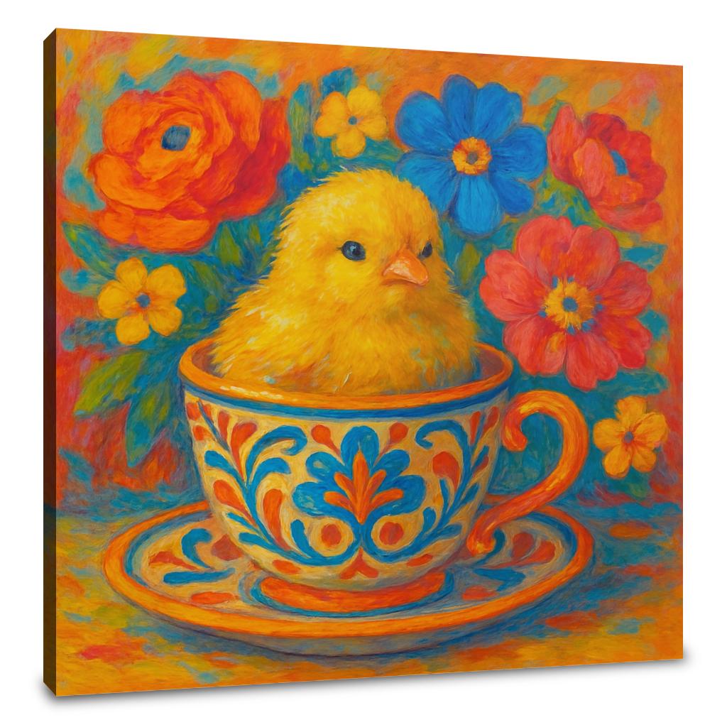 Chick in a Teacup Canvas