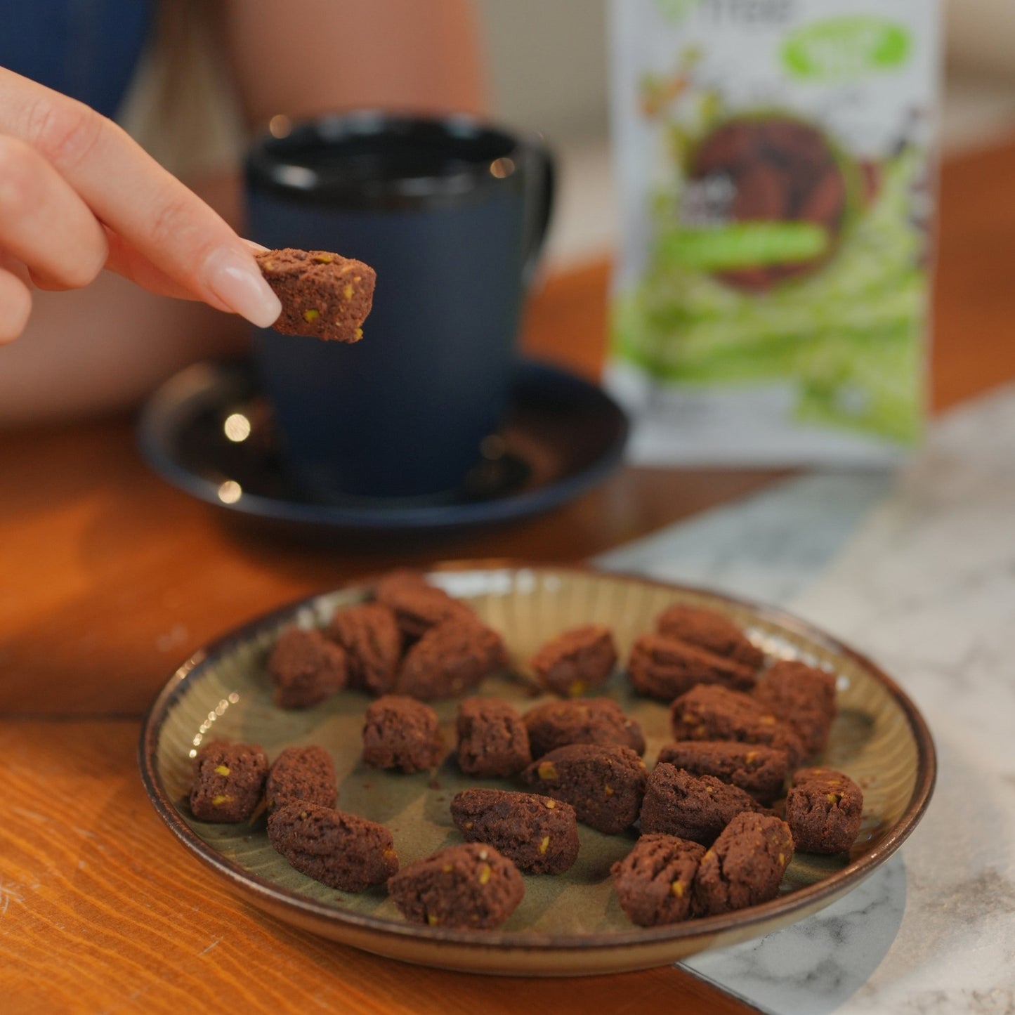 EverFree Pistachio and Cocoa Gluten-Free Cookies - 90g | Pack of 3