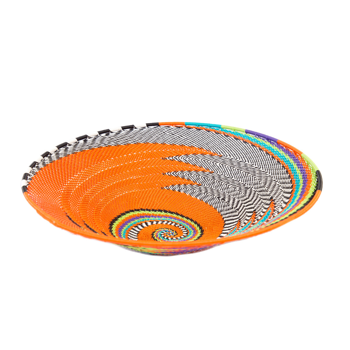 Zulu Telephone Wire Bowl Orange TR16 30cm