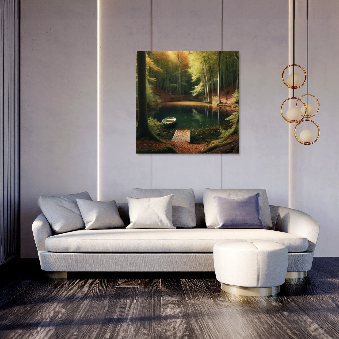 Autumn Pond Solitude Canvas