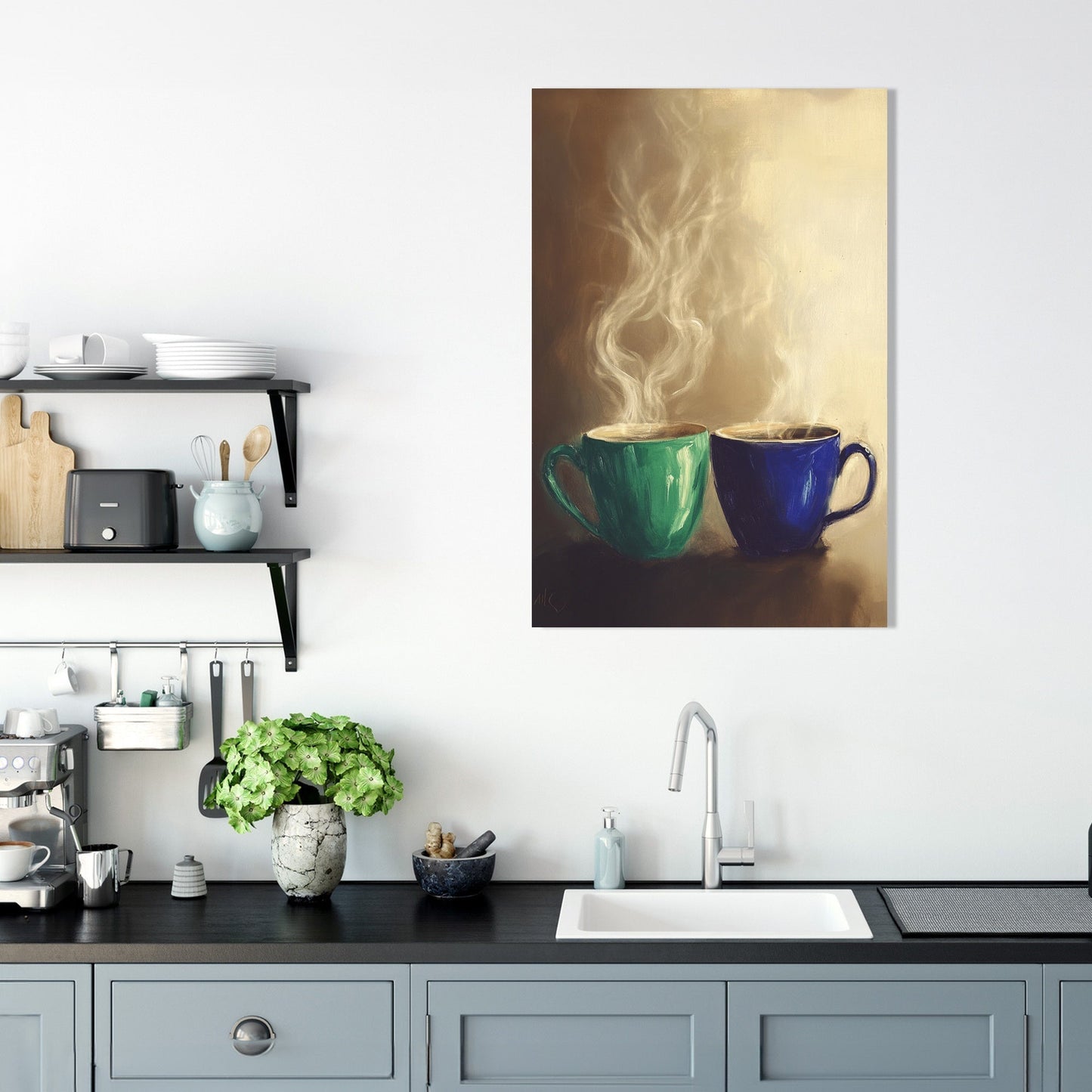 Steaming Cups Canvas