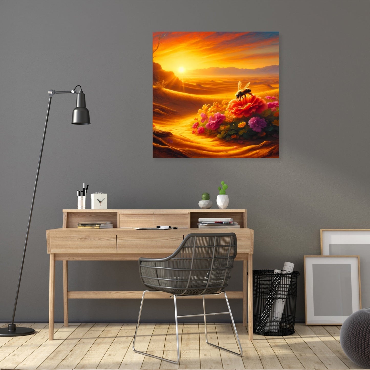 Bee Oasis in the Desert Canvas