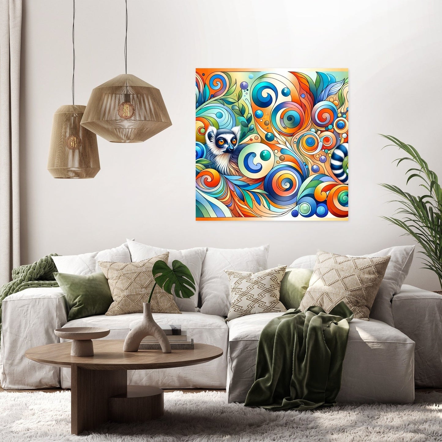 Whimsical Lemur Canvas