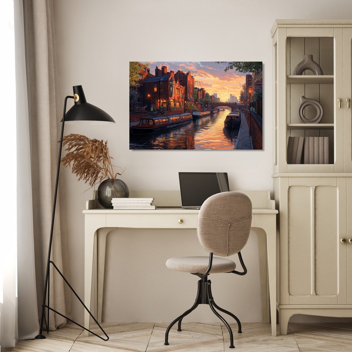 Birmingham Canal Sunset Harmony Canvas