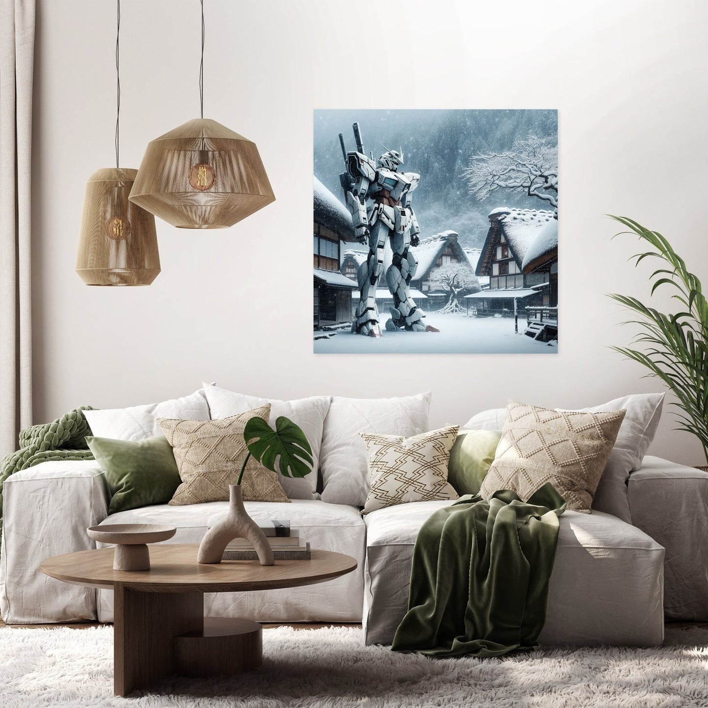 Lost Mecha in Snow Canvas