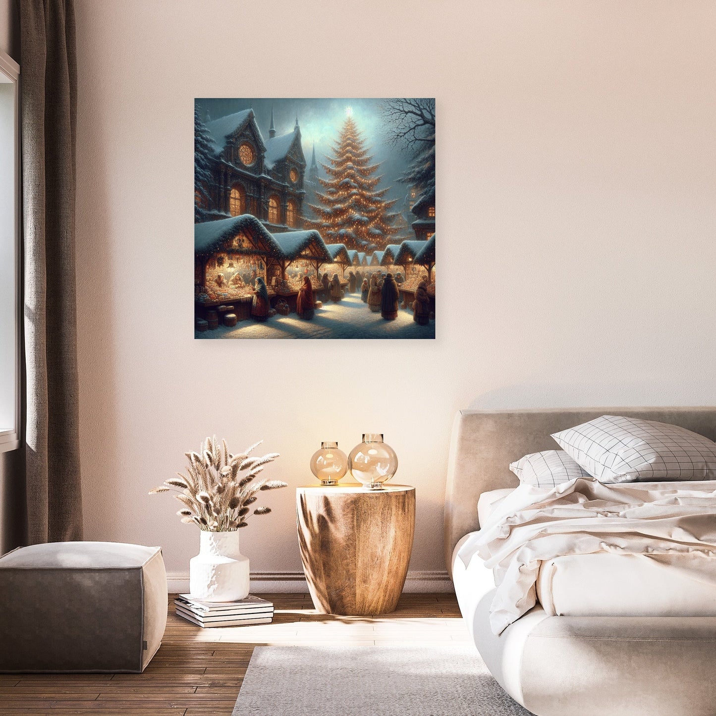 Melancholic Christmas Market Canvas