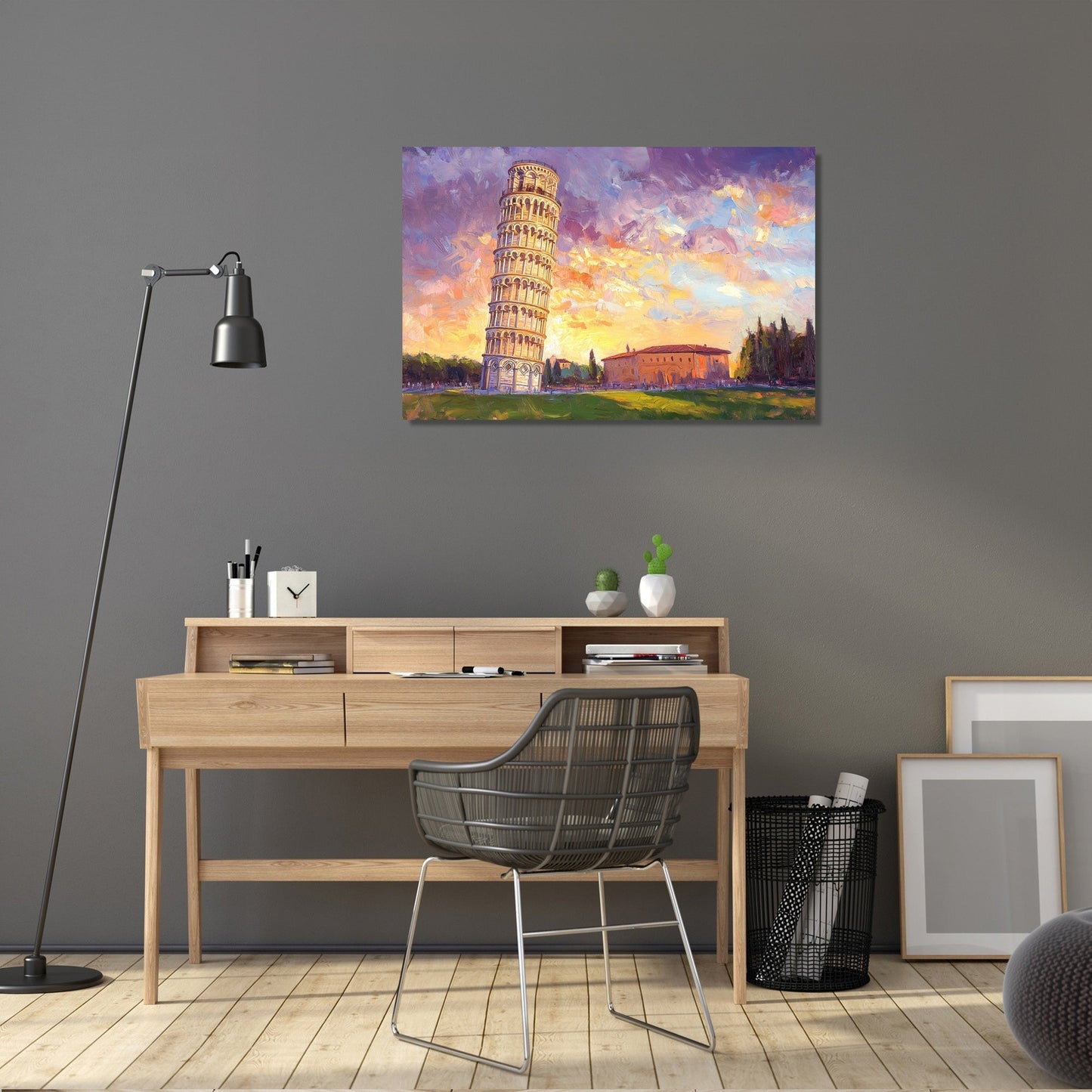 Pisa Sunset Romance Canvas