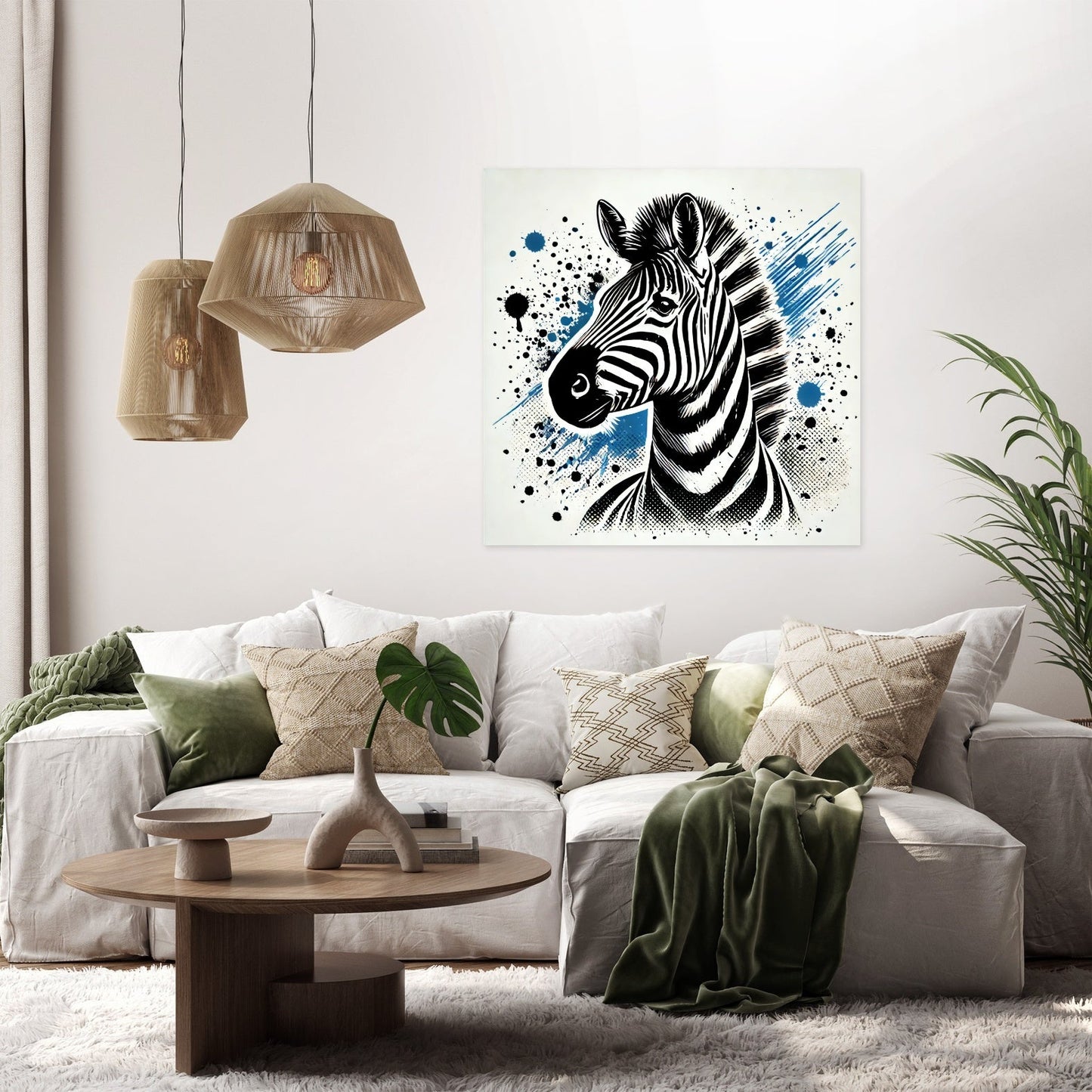 Splatter Zebra Canvas