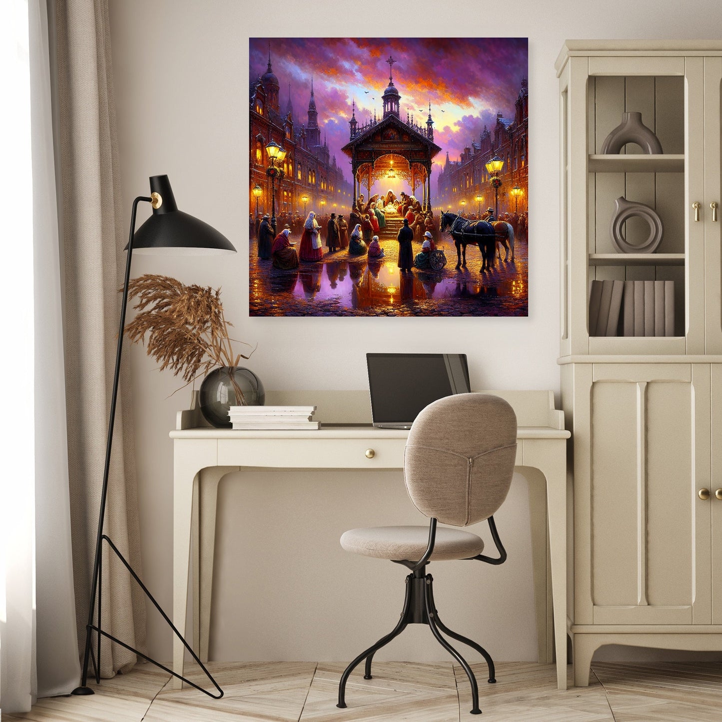 Victorian Nativity Dusk Canvas