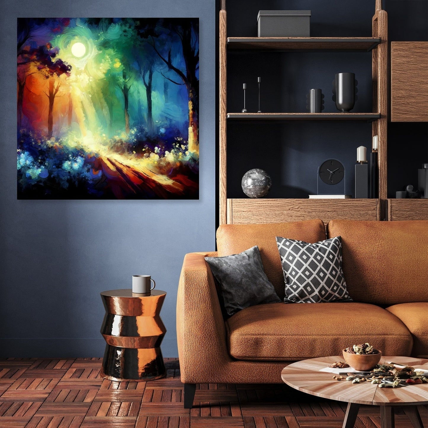 Enchanted Moonlit Forest Canvas